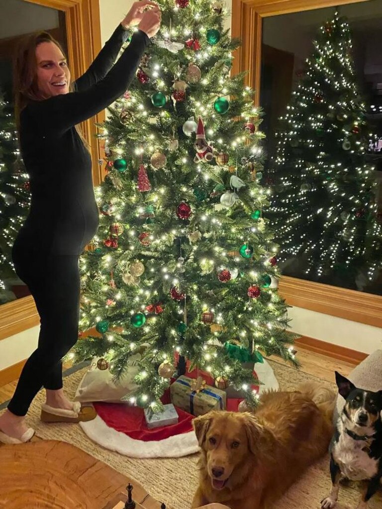 Swank has two extra reasons for Christmas cheer this year. Picture: Instagram/Hilary Swank