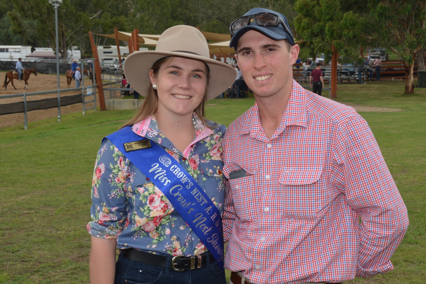 2019 Crows Nest Miss Showgirl Bethany Campbell with Josh Brennan at the Cooyar Show 2020. Picture: Kate McCormack