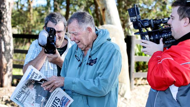 John Singleton catches up with the Daily Telegraph’s write-up on the disturbance. Picture: Peter Clark