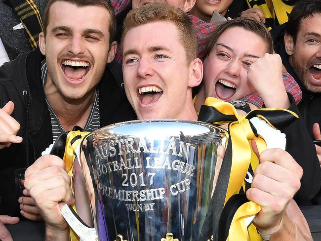 From Airtasker to the AFL premiership: Jacob Townsend had great success last season. Picture: AAP