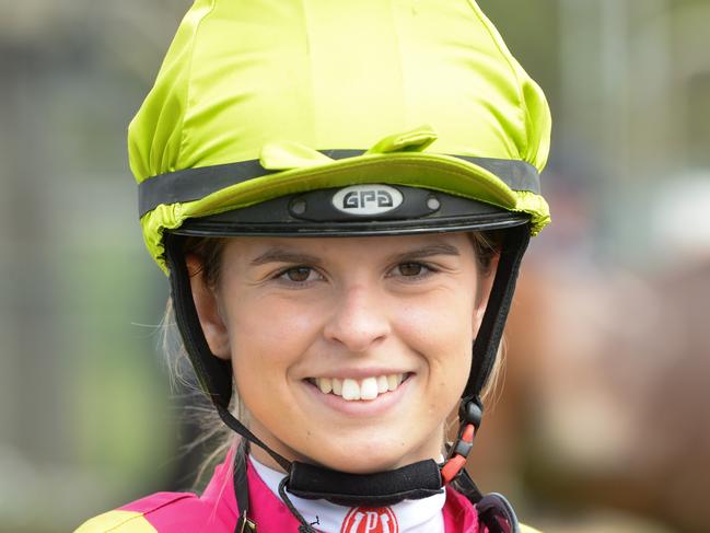 Jordyn Weatherley will chase her first Saturday city win when she rides Boonie at Flemington on Saturday. Picture: Racing Photos via Getty Images.