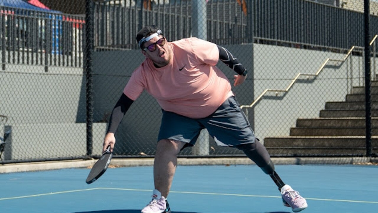 Toowoomba's Matt Hansson lines up a shot during the 2023 GemLife Australian Pickleball Championships in Stanhope Gardens.