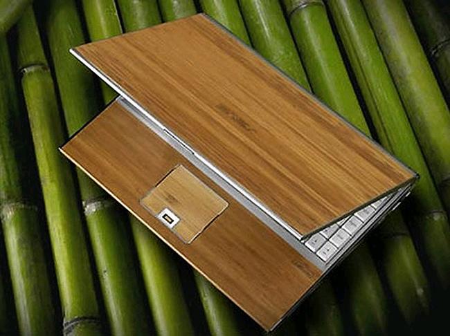 Computer technology company ASUS has brought green principles to technology with the unveiling of their bamboo notebook, which has a 70 percent longer life span than other notebooks, thanks to the super hybrid engine, and an exterior made of bamboo, a substance that can rival metals in strength but is renewable and biodegradable. . Picture: Lost at E Minor