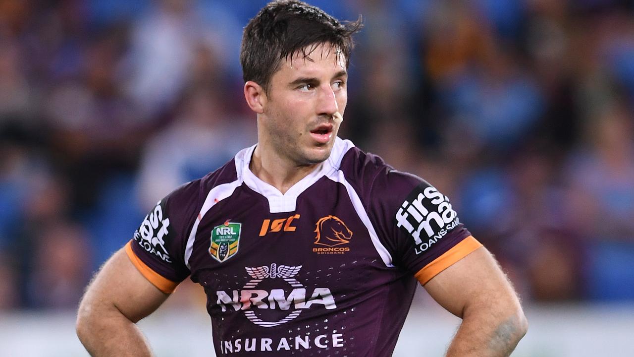 Ben Hunt of the Broncos looks on during the Round 22 NRL match between the Gold Coast Titans and the Brisbane Broncos at Cbus Super Stadium in Robina on the Gold Coast, Saturday, August 5, 2017. (AAP Image/Dave Hunt) NO ARCHIVING, EDITORIAL USE ONLY