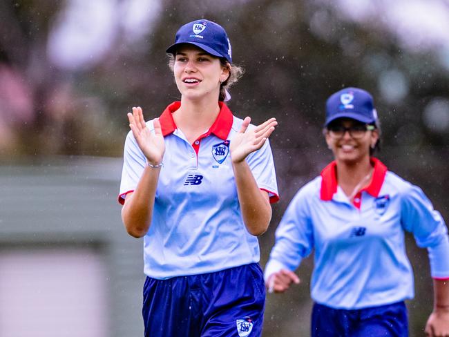 Round of applause: Aurora Mavros was the star for NSW Metro on day three. Picture: Linda Higginson / Cricket Australia