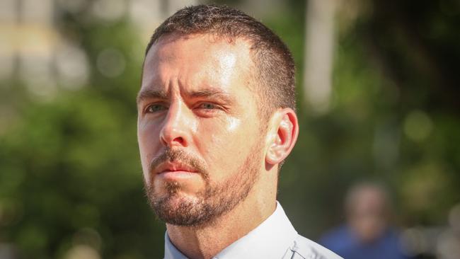 NT Police Constable Zachary Rolfe ouside the NT Supreme Court, Darwin. Picture: Glenn Campbell