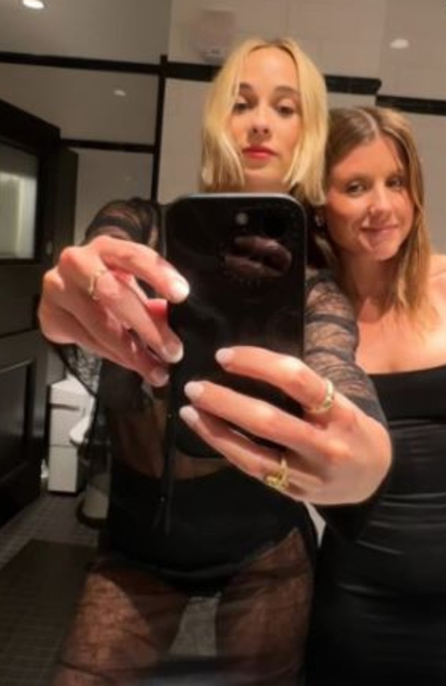 The 33-year-old wore a completely sheer dress to another wedding, sporting just a bralette and undies underneath. Picture: Instagram/@jadeyarbrough