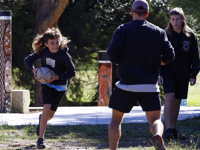 NSW Police and the Newcastle Knights steering kids away from youth crime with the help of local elders. Picture: Michael Gorton