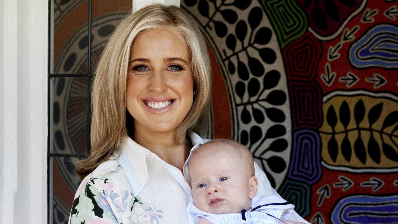 Elspeth Hussey with her new baby Monty. Picture: Gretl Watson-Blazewicz