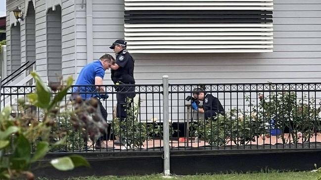 Police forensics at the scene of an attempted armed robbery on Nicholson St, Dalby, November 7, 2021.