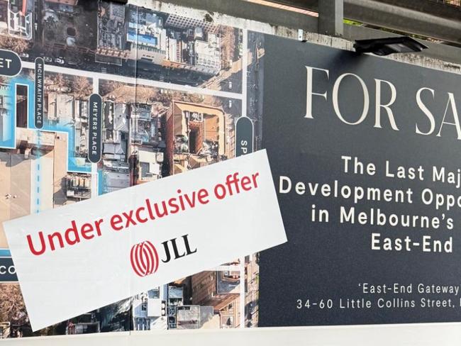 34-60 Little Collins St property has been marked as “exclusively under offer”, with Merivale Group boss Justin Hemmesbelieved to have been the front runner after preliminary negotiations in spring.