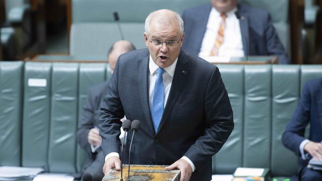 Prime Minister Scott Morrison has told his parliamentary colleagues he’s a “full termer” when it comes to elections. Picture: NCA NewsWire / Gary Ramage