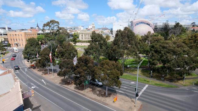 Mercer St as it connects to Gheringhap St (top left) Picture: Mark Wilson