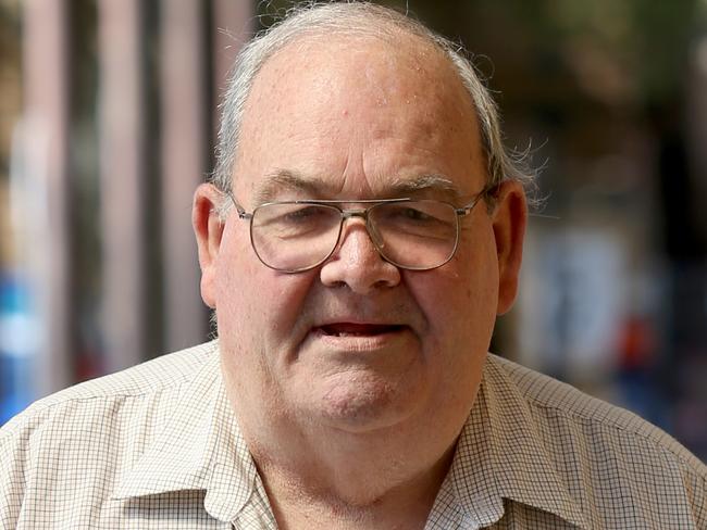 Peter Rex Dansie leaves the Supreme Court in Adelaide, Monday, October 14, 2019. (AAP Image/Kelly Barnes) NO ARCHIVING