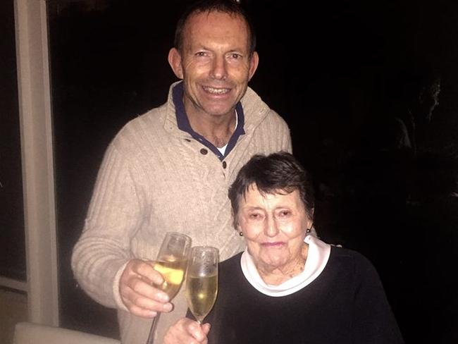Tony Abbott with his mum.