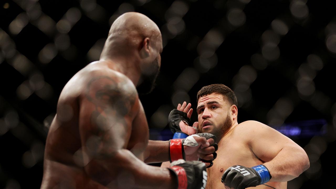 Tai Tuivasa on his way to defeating Derrick Lewis at UFC 271. Carmen Mandato/Getty Images/AFP