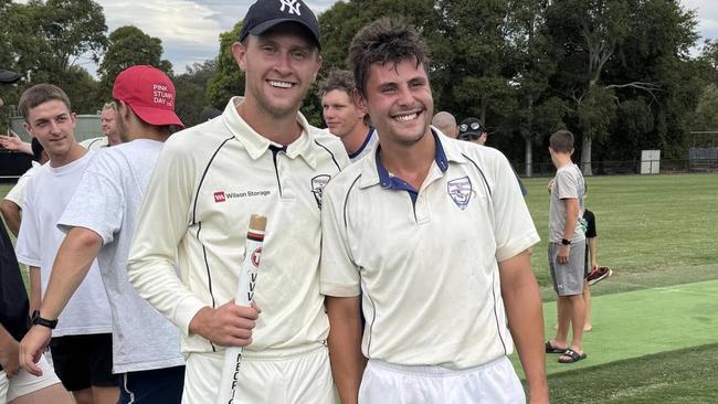 Jaidyn Stephenson won a flag with great mate Jessie Smyth at Ferntree Gully CC on Saturday. Picture: Supplied