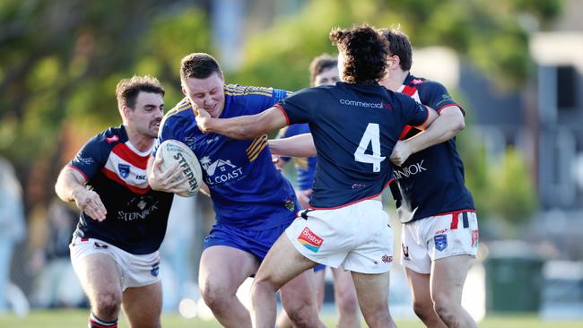 Jarrod Kessler taking a hit-up against Erina. Picture: Sue Graham