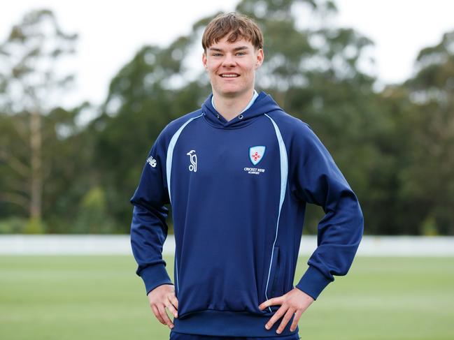 Young Newcastle cricketer Kade Sutton is planning to be back on the pitch by Christmas after he died of a heart attack and was brought back to life by his coach. Picture: Max Mason-Hubers