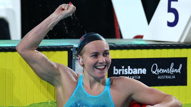 Ariarne Titmus obliterated the 200m freestyle world record. (Photo by Quinn Rooney/Getty Images)