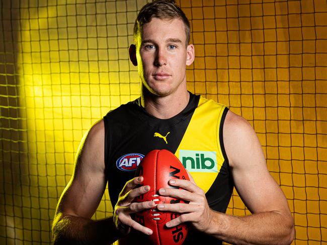 MELBOURNE, FEBRUARY 11, 2022: Richmond Football Club key forward Tom Lynch, pictured in Melbourne. Picture: Mark Stewart