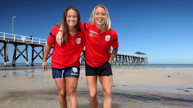 Adelaide United’s Icelandic recruits Gunnhildur Jonsdottir and Fanndis Fridriksdottir have been away on international duty. Picture: AAP Image/Dean Martin