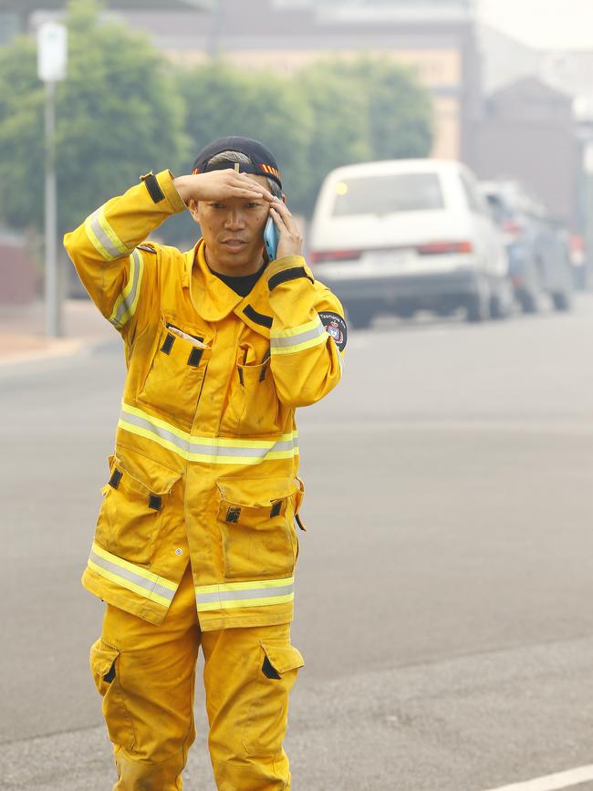 Masaaki volunteered as a firefighter when the town where his sushi shop was located, Geeveston, was at risk of the January bushfires. PICTURE: MATT THOMPSON