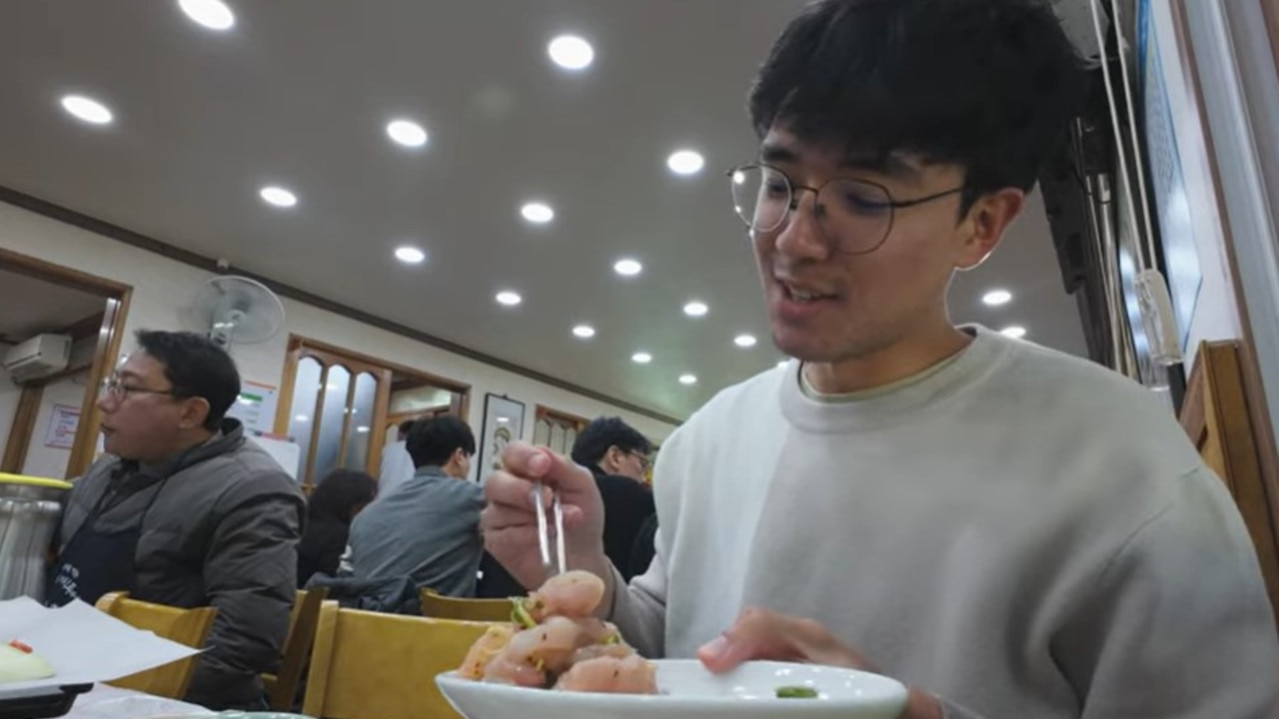 In a vlog on YouTube he said he was fully aware of the dangers of eating raw chicken but trusted the popular restaurant. Picture: Johnny Kyunghwo/ YouTube