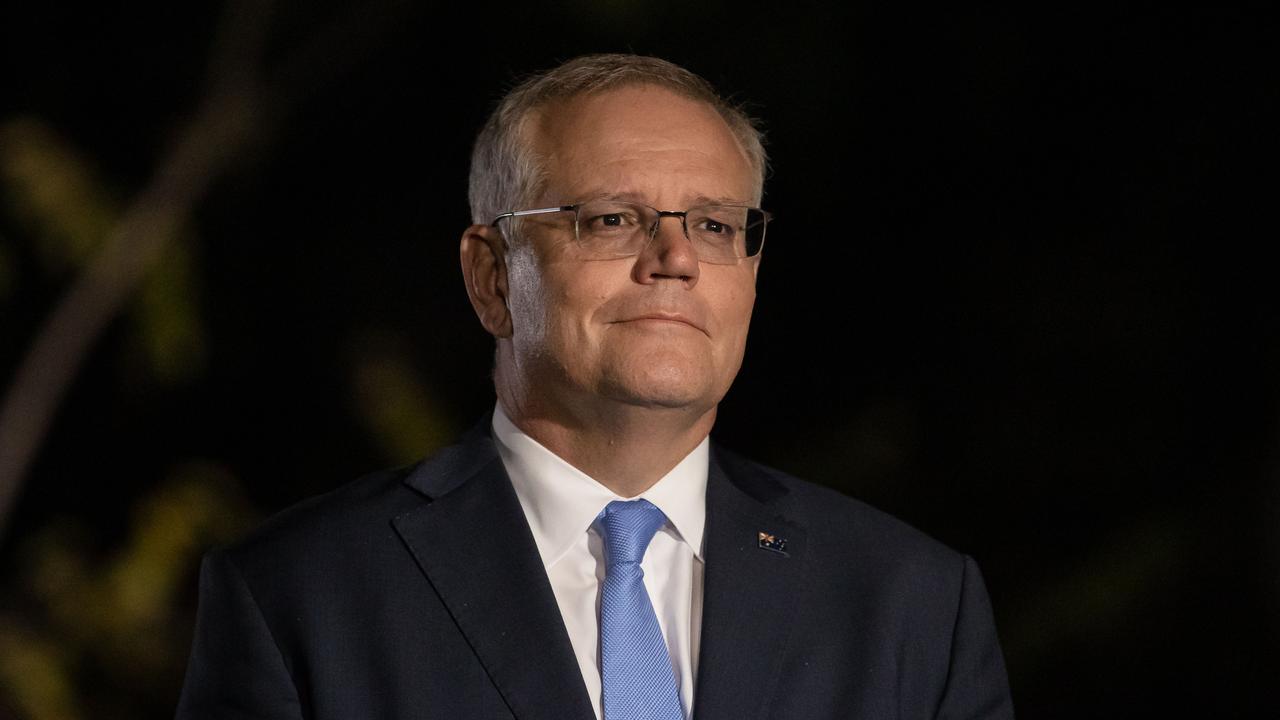 Prime Minister Scott Morrison arrives in Nowra. Picture: Jason Edwards