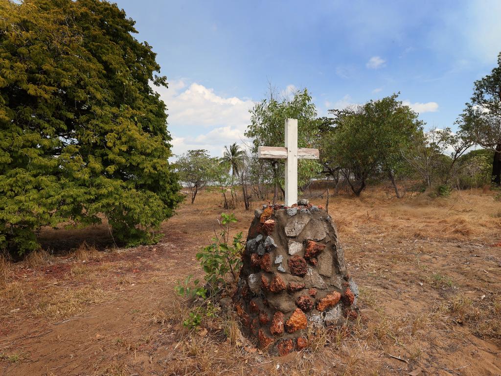 A monument marks the site of the original Mapoon Presbyterian Mission Station. Picture: David Caird