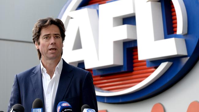 AFL chief executive Gillon McLachlan has announced widespread redundancies. Picture: NCA NewsWire/Andrew Henshaw