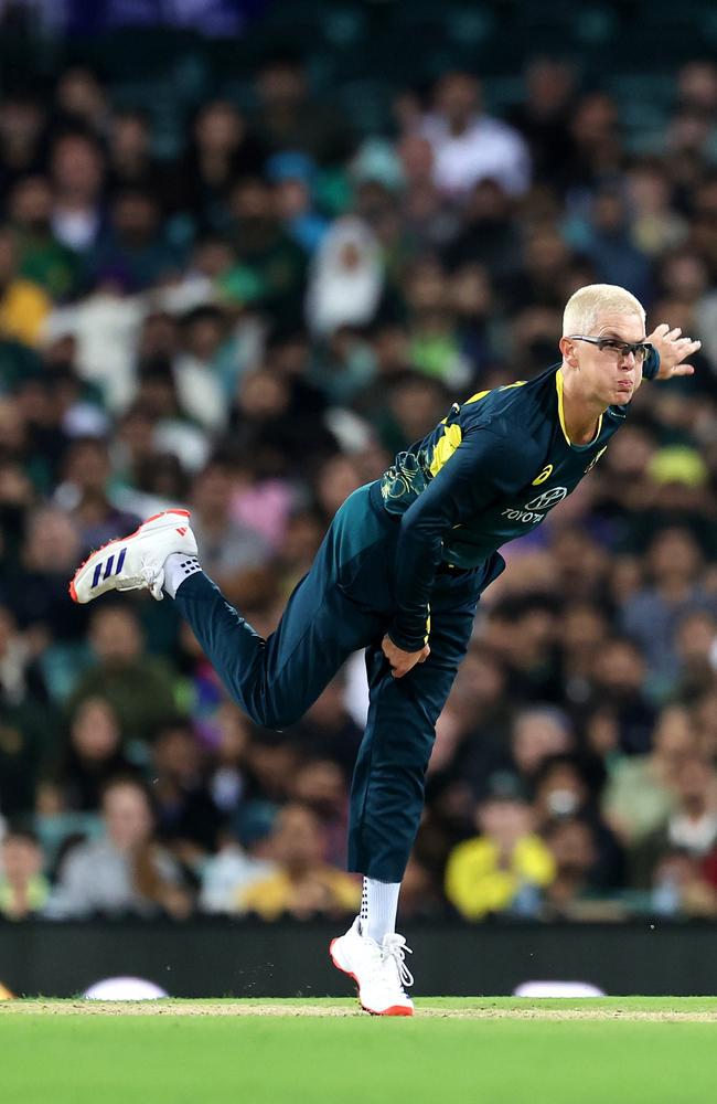 Adam Zampa is hoping to swap the green Australian T20 tracksuit for a baggy green in Sri Lanka. Picture: Brendon Thorne/Getty Images.