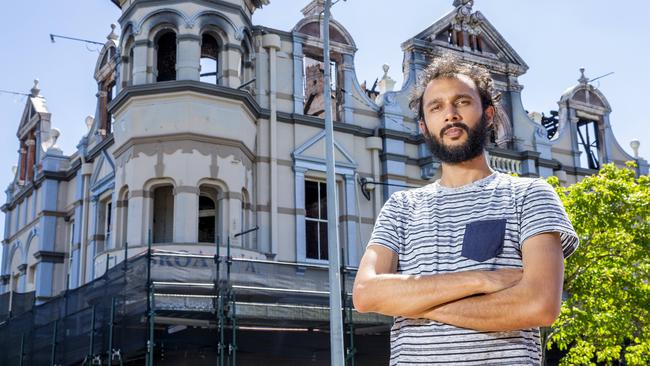 Cr Jonathan Sri outside the Broadway Hotel. Picture: AAP/Richard Walker