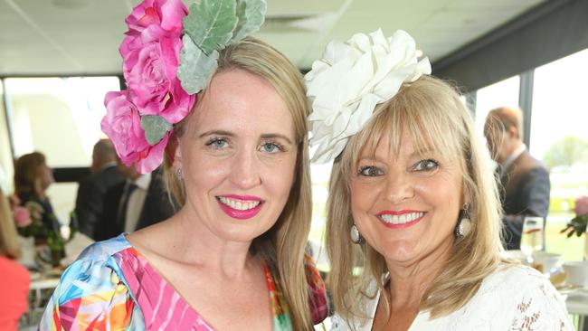 Kate Jones with Deputy Mayor Donna Gates at the Gold Coast Turf Club on Melbourne Cup day. Picture Mike Batterham