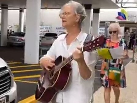 A group of older climate activists took to Brisbane's west to sing about climate action. Picture: Facebook. Extinction Rebellion.