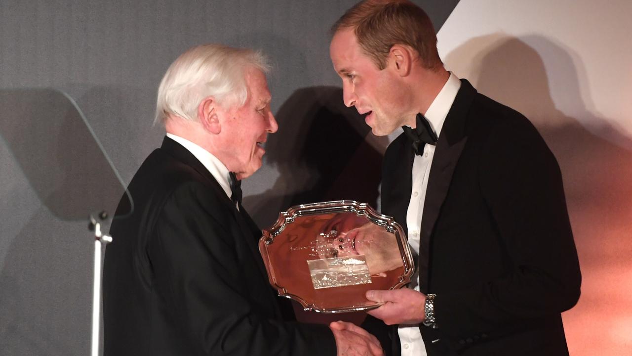 The Duke of Cambridge presenting Sir David Attenborough an award for his services to wildlife. Picture: Stuart C. Wilson/PA Wire