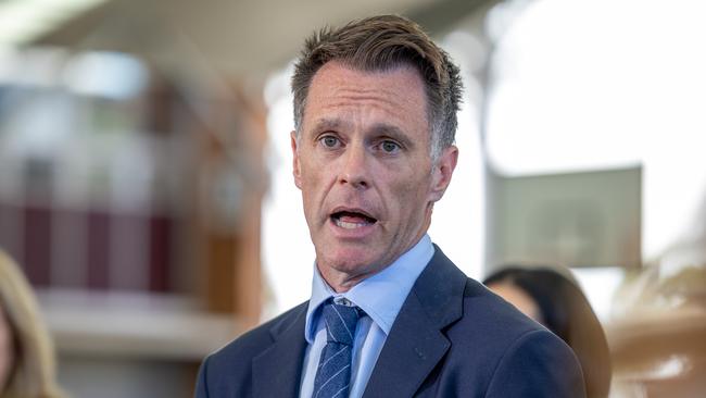 NSW Labor Premier Chris Minns speaks to the media. Picture: Thomas Lisson