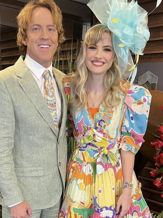 Larry and Dannielynn, 15, pictured at the Kentucky Derby.