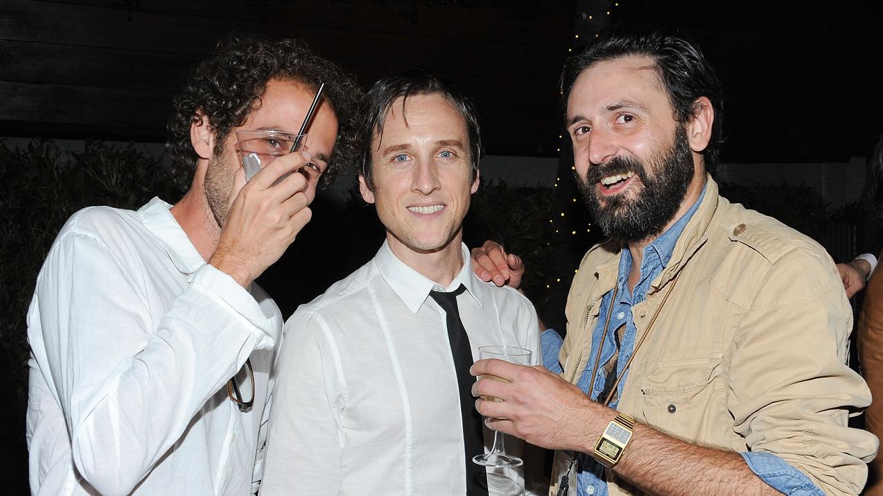 Bangalter hanging out not incognito with actor Jack Plotnick and writer/director Quentin Dupieux at a Hollywood party in 2010. Picture: Michael Kovac/WireImage.