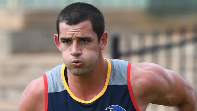 Adelaide is not planning to work captain and key forward Taylor Walker in the fast-form AFLX at Hindmarsh Stadium next week, opening the door for the AFL club to audition a new captain in the seven-a-side game. Picture: Tricia Watkinson