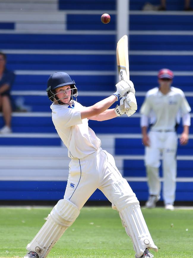 Nudgee batsman Kane Neilson in round 1. Picture, John Gass