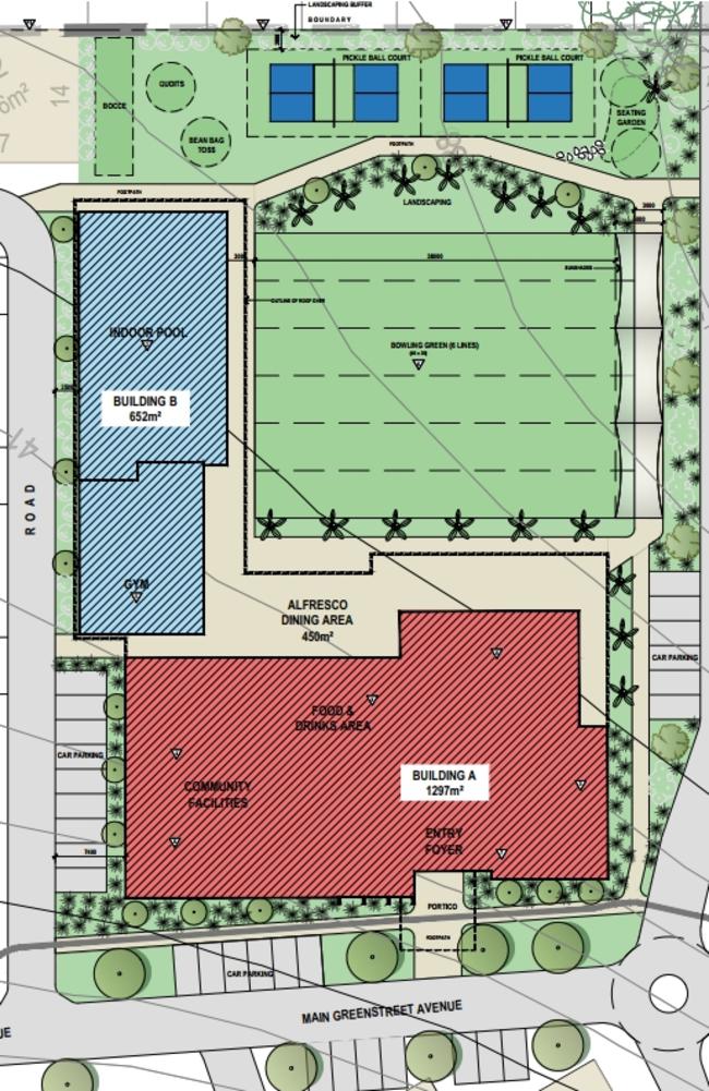 A map of the community centre at the proposed Ocean View Lifestyle Resort at Encounter Bay. Picture: Aspex Building Designers