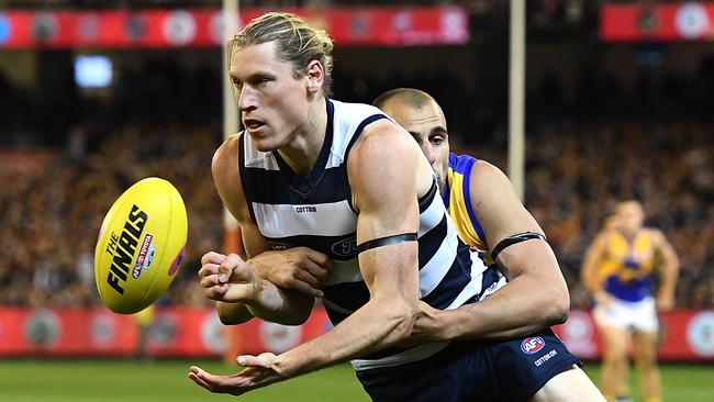 Blicavs was the Cats’ Mr Fix-It against the Eagles. Picture: Getty Images