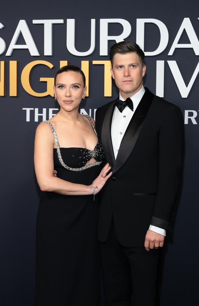 Scarlett Johansson and her SNL hubby, Colin Jost. Picture: Dimitrios Kambouris/Getty