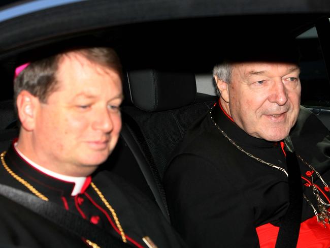 The Holy Father Pope Benedict XVI at Opu Dei Kenthurst Study Centre. Cardinal George Pell (right) and Bishop Anthony Fisher (left) arrive for lunch with the Pope.