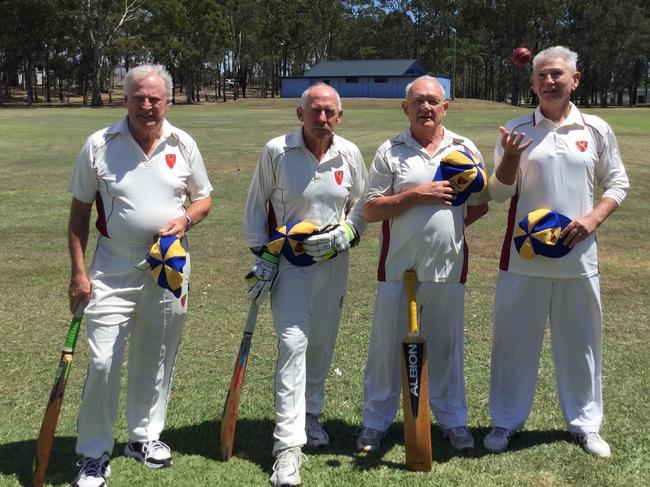 Gold Coast Veterans Cricket Club players Gary Northern, John Guiver, Mal Purcell and Clay Heinz.