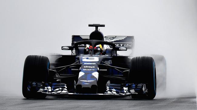 Daniel Ricciardo driving the Aston Martin Red Bull Racing RB14.