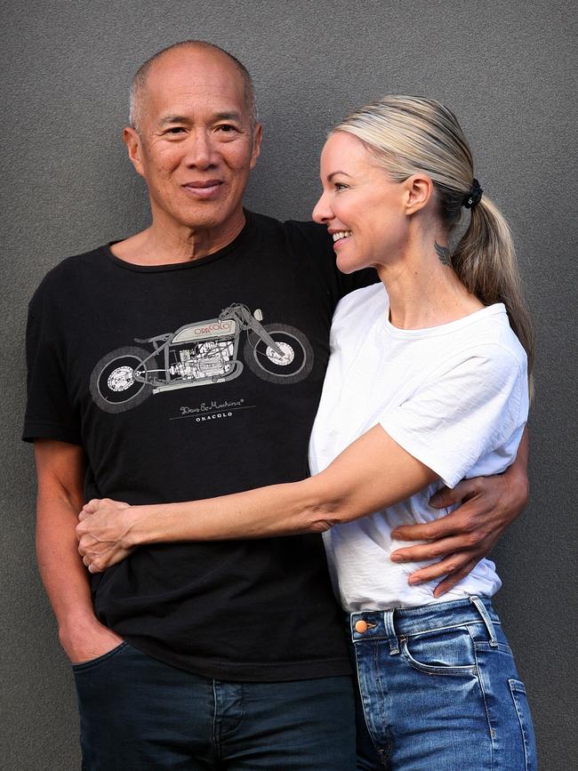 Dr Charlie Teo his partner Traci Griffiths. Picture: Jeff Darmanin