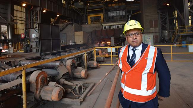 Sanjeev Gupta at the Whyalla steelworks. Picture: AAP