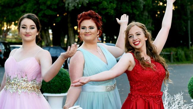 Hervey Bay State High School Year 12 formal - Maddy Rownland, Shanna Ashleigh and Maddi Stokes.